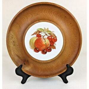 mcm Vintage myrtlewood Ceramic Charcuterie Board Cheese Apples wood mid century
